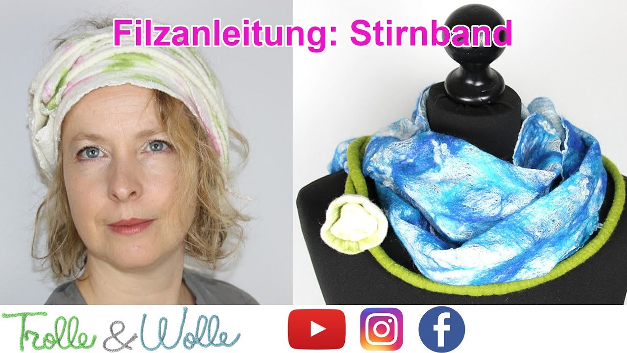 Filzanleitung: Nunofilzen eines Stirnbandes - Schal. felting