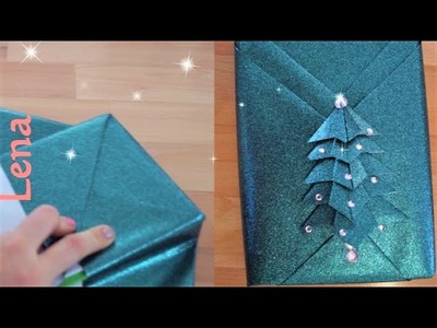 Geschenk einpacken mit Lena - Gift Wrapping -  聖誕禮物盒包裝設計+聖誕樹摺紙教學 - Как красиво упаковать подарок