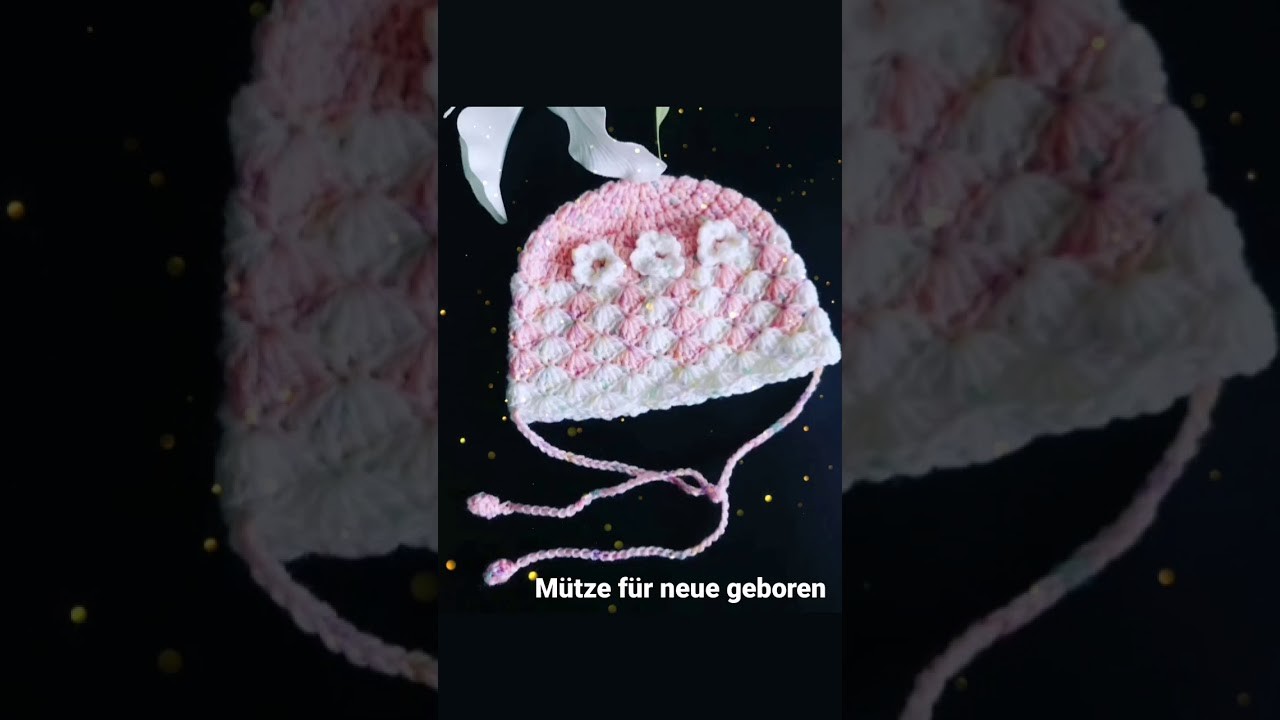 ????Häkeln baby mütze????crochet baby hat with flowers????