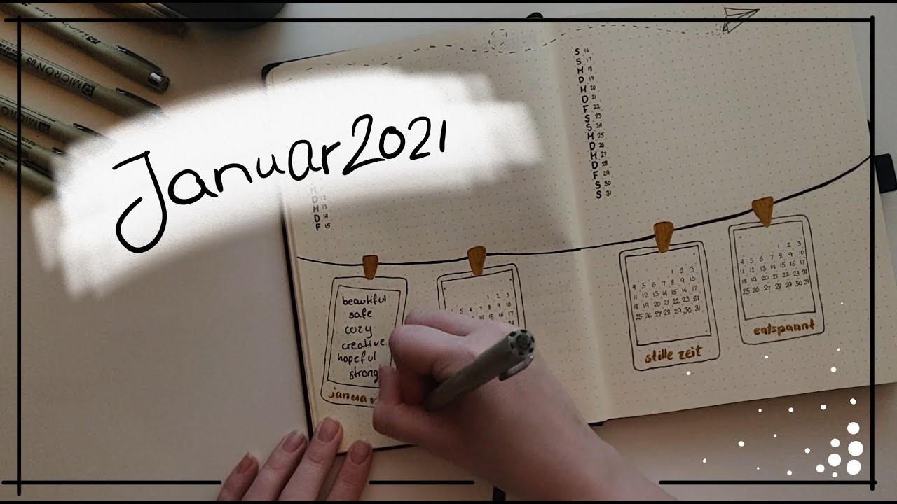 Januar 2021 BuJo Polaroid Setup