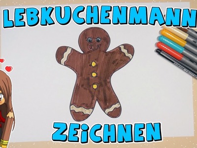 Lebkuchenmann einfach malen für Kinder | ab 5 Jahren | Malen mit Evi | deutsch