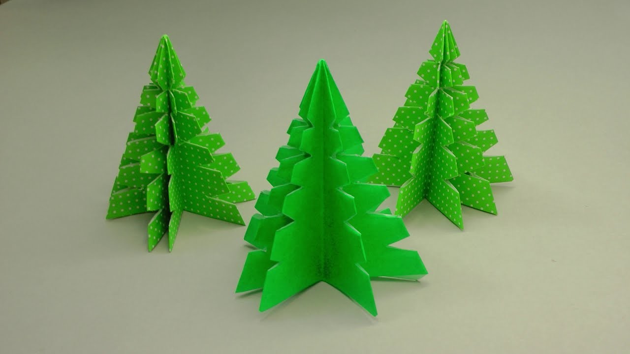Origami Weihnachtsbaum - Faltanleitung