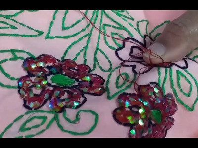 চুমকি ও সুতা দিয়ে কাজ করা কামিজের ডিজাইন. Hand Embroidery kameez design