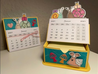 Tutorial, Kleiner Kalender mit Zettelbox, Schneckenpost, neuer Minikatalog 2021