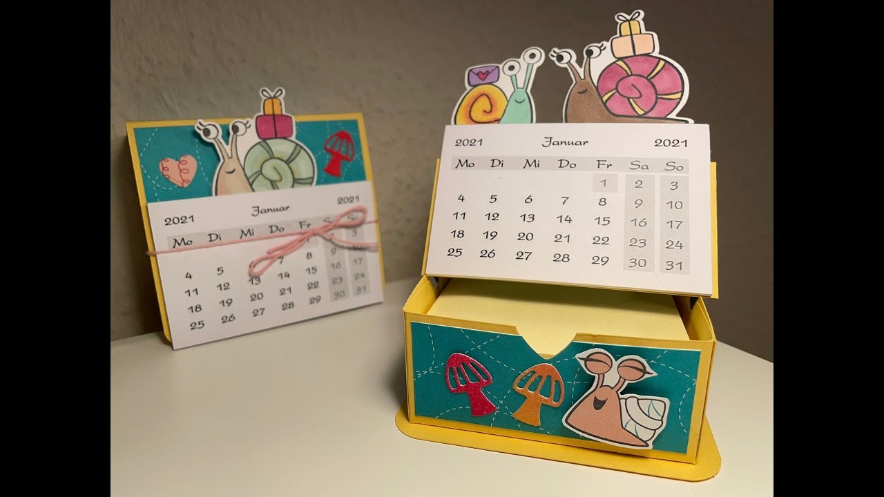 Tutorial, Kleiner Kalender mit Zettelbox, Schneckenpost, neuer
