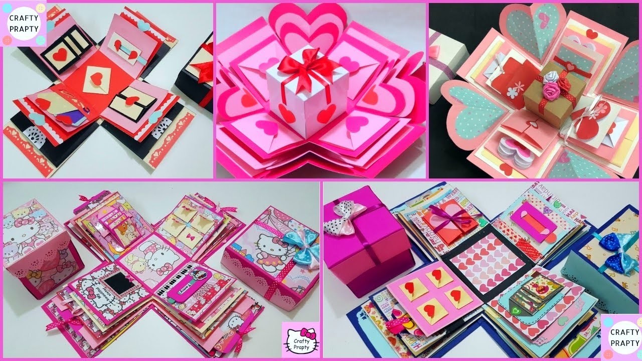 DIY Explosion Box for Anniversary.Valentine day Gift ❤ DIY BEST 2021 5 Handmade Valentine Gift Ideas