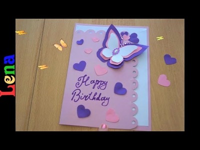 Kreativ mit Lena ???? Schmetterling Karte basteln zum Geburtstag ???? Butterfly Birthday card DIY