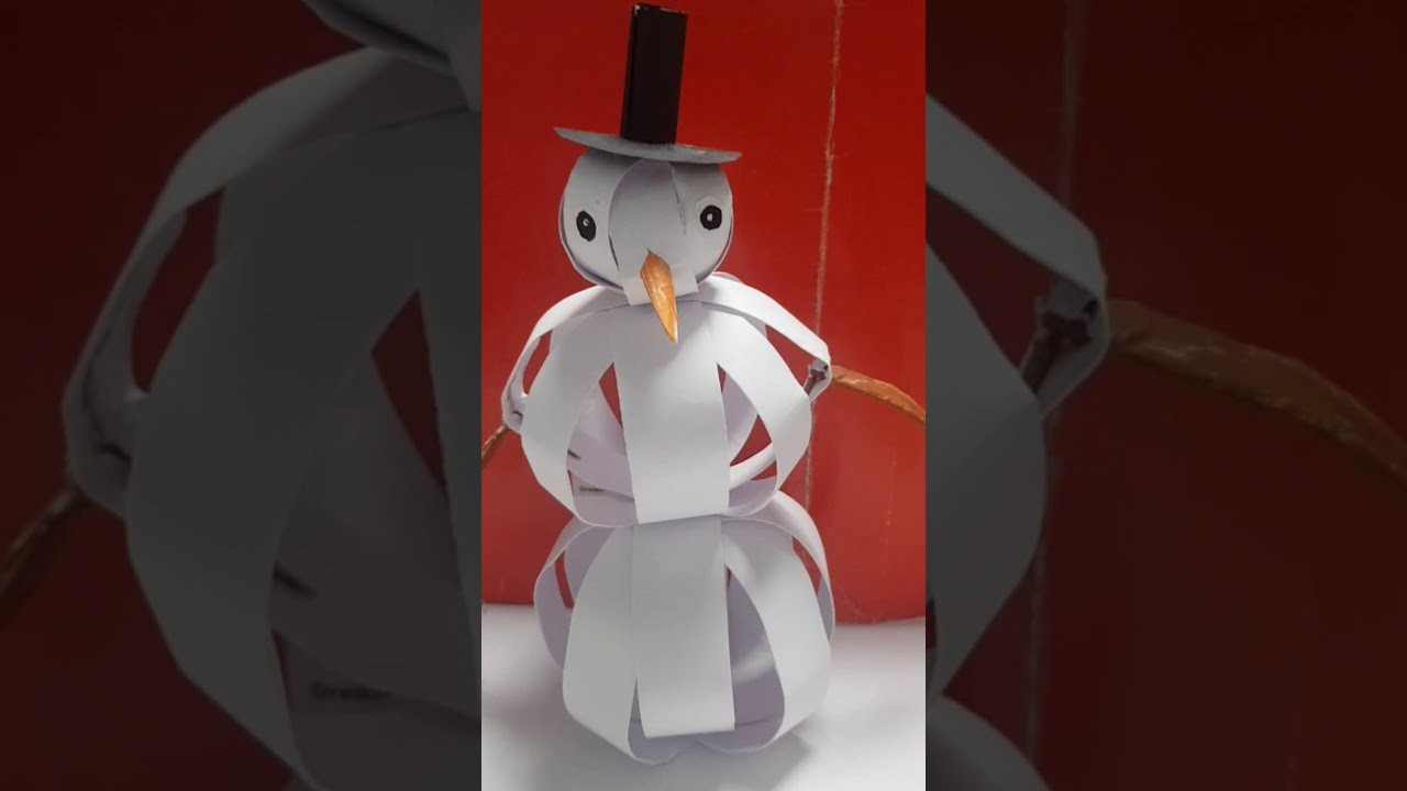 Origami  wie 3D Schneemann einfach  basteln #3 origami 3D make a  snowman#3