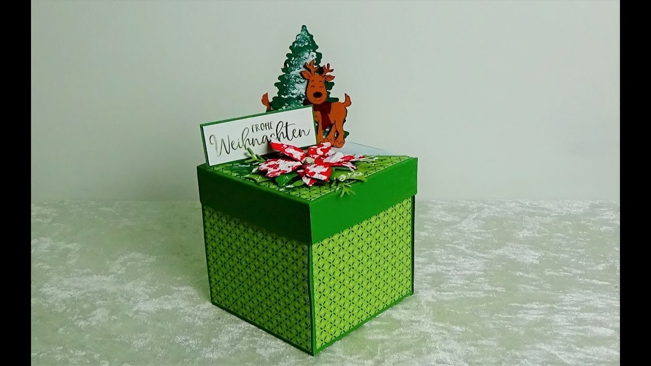 Weihnachtliche Explosionsbox  Wärmende Stunden mit Tee, Duftkerzen und etwas Süßem