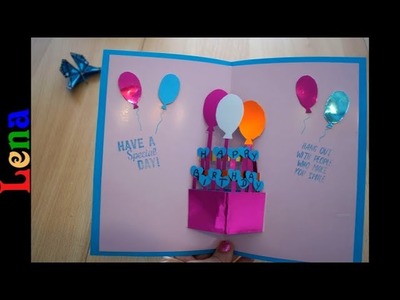 3D Karte zum Geburtstag basteln mit Lena - Handmade Birthday Greeting Card