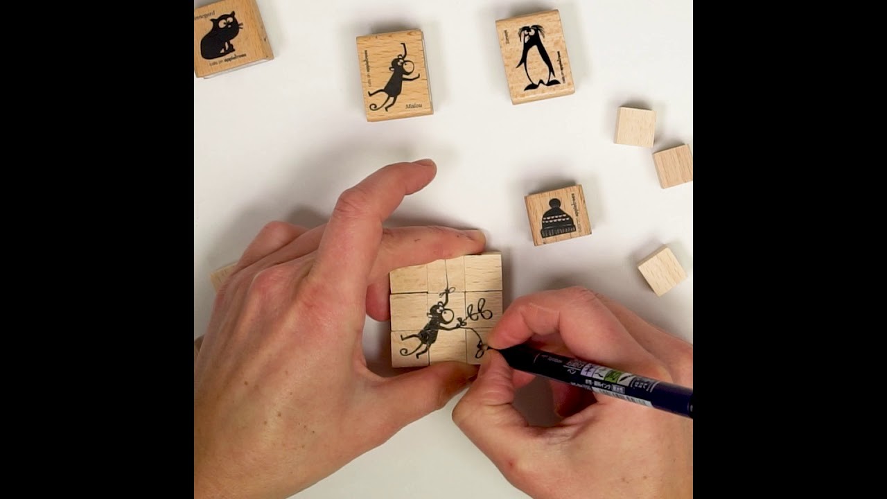 DIY Stamping Tutorial - Holzwürfelpuzzle