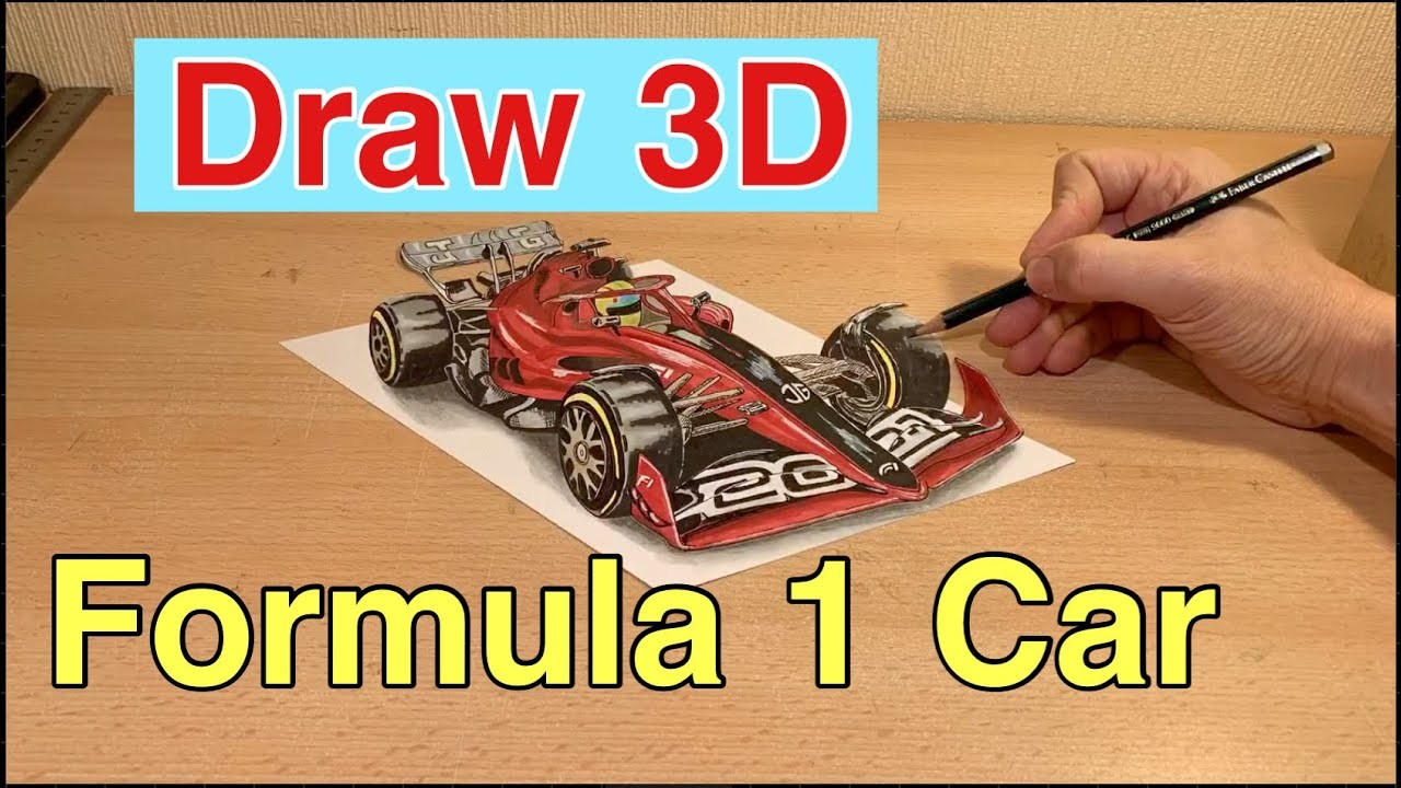 Formula 1 Auto Draw Zeichnen lernen für Anfänger in 3D Zeichnung