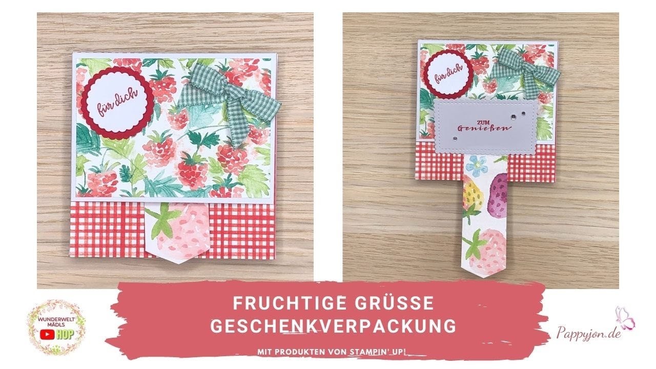 Fruchtige Grüße Geschenkverpackung & Überraschung | Stampin’ Up! | Pappyjon |BERRY BLESSINGS Giftbox