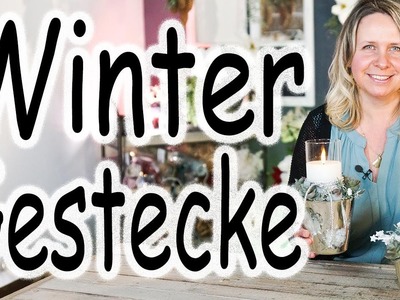 Kleine Wintergestecke Sukkulenten und Kerzen | DIY Tischdeko Winter | Infinity Rosen Deko im Glas