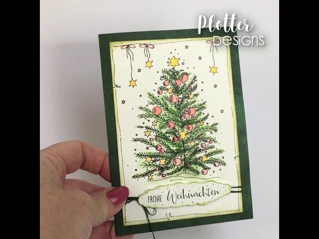 Single Line Plotterdatei Weihnachtskarte Tannenbaum