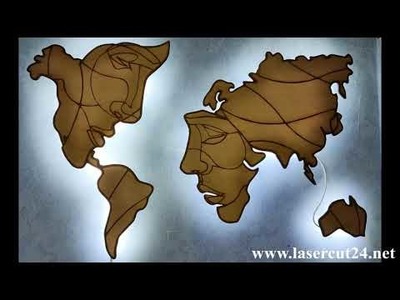Weltkarte aus Holz mit LED Beleuchtung selber bauen (DIY)