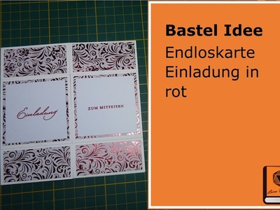 Bastel Idee Einladung Endloskarte in rot mit Papier, Stempel, Stampin Up, Action & Co