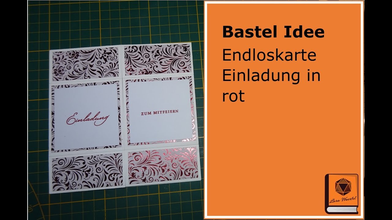 Bastel Idee Einladung Endloskarte in rot mit Papier, Stempel, Stampin Up, Action & Co