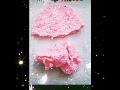 Crochet baby hat and shoes ????häkeln baby mütze und Schuhe