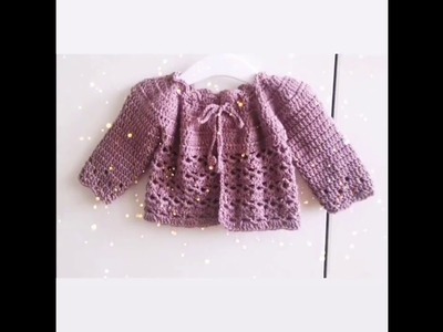 Crochet baby sweater. häkeln baby pullover