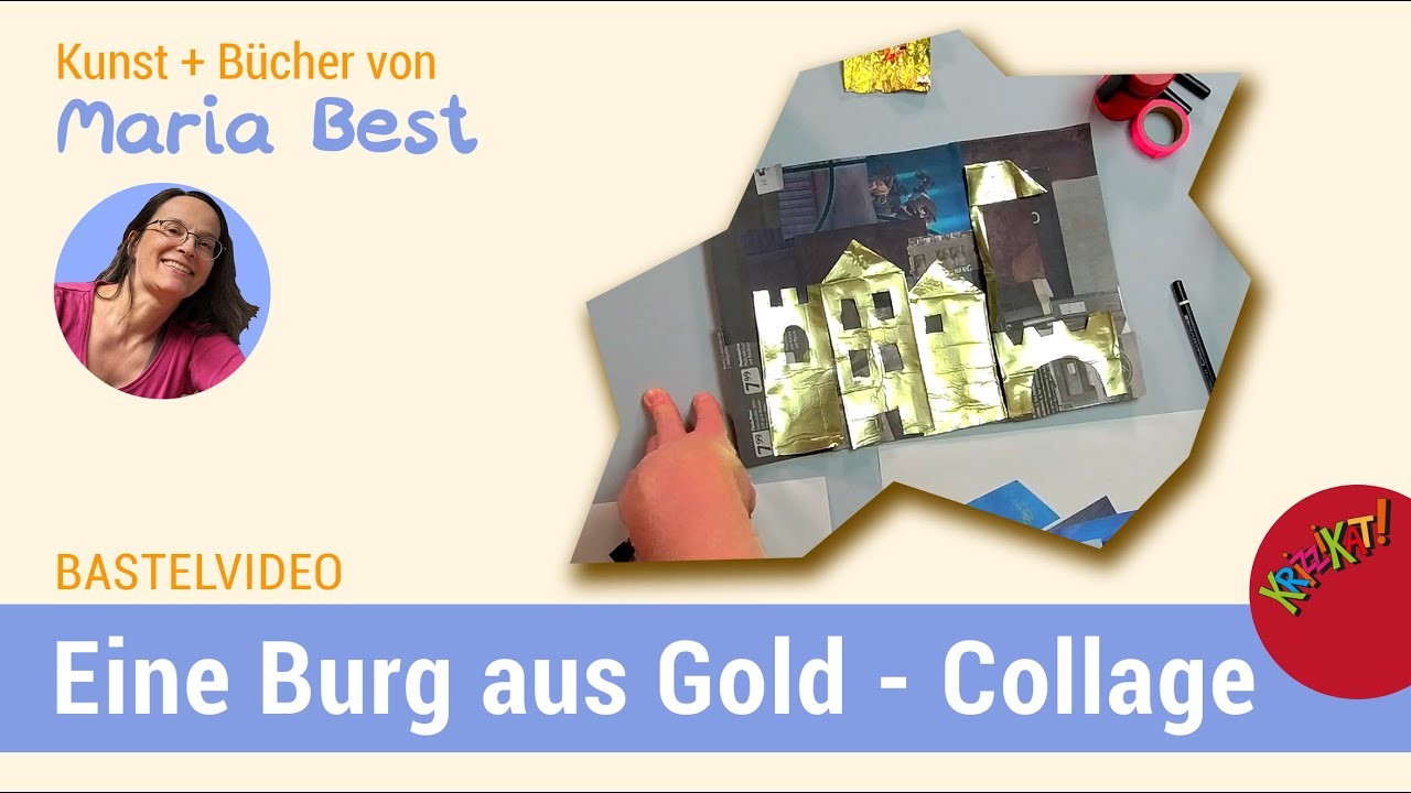 Eine Burg aus Gold - Bastelidee Collage Recycling. Upcycling Grundschule Klasse 3 + 4