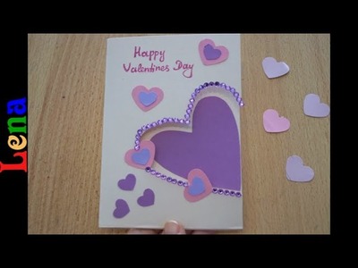 Lena DIY - Grußkarte zum Valentinstag basteln Lena - Valentines Day card - Love Greeting Card DIY
