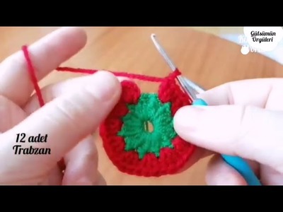 TIĞİŞİ ÇİLEK YAPIM Crochet strawberry preparation Erdbeerzubereitung häkeln تحضير الفراولة بالكروشيه