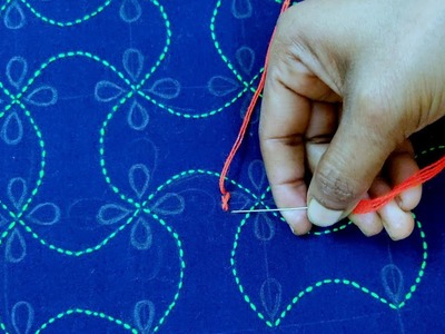 নকশিকাঁথা.ফুলকারি ডিজাইন সেলাইয়ের সুন্দর একটি প্যাটার্ন ডিজাইন,Hand embroidery nakshi kantha stitch