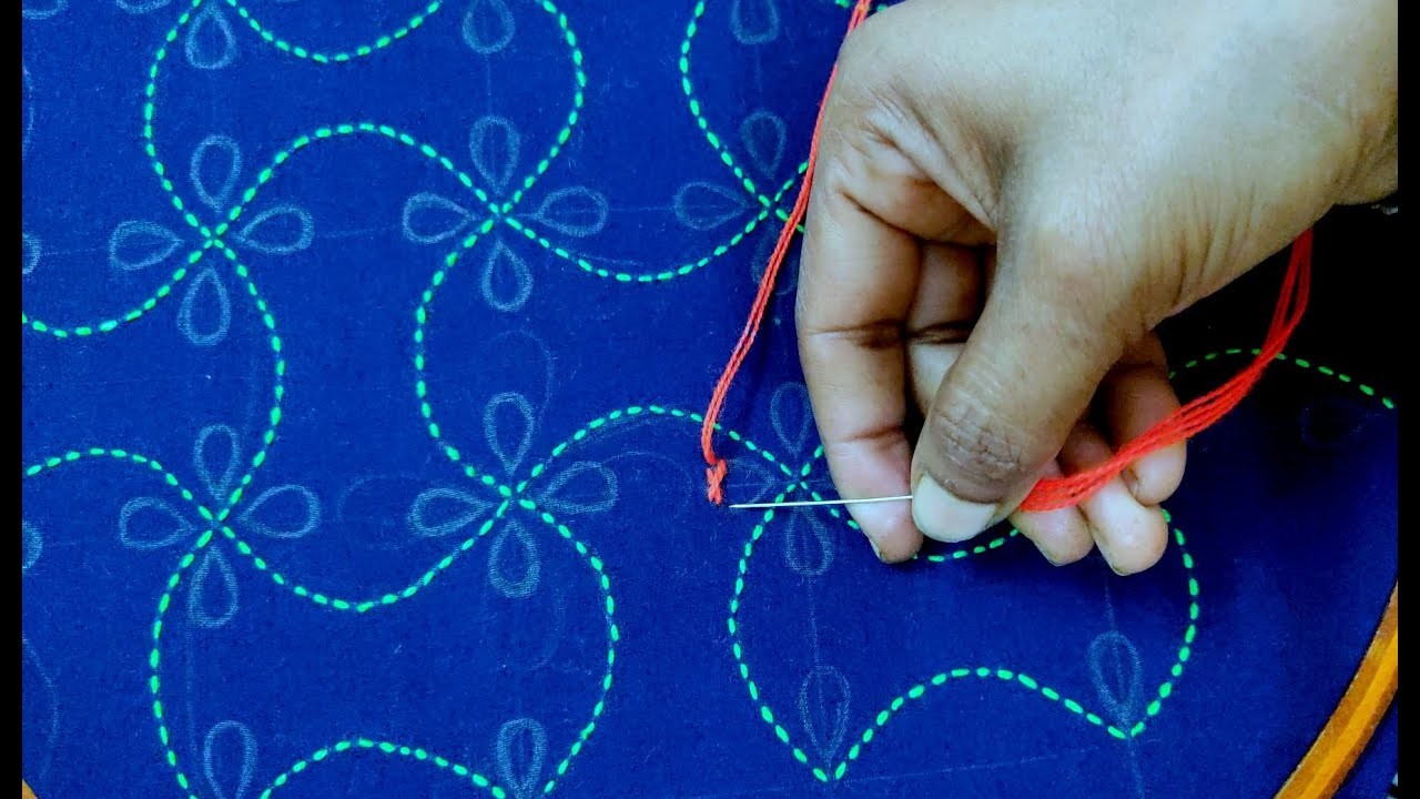 নকশিকাঁথা.ফুলকারি ডিজাইন সেলাইয়ের সুন্দর একটি প্যাটার্ন ডিজাইন,Hand embroidery nakshi kantha stitch