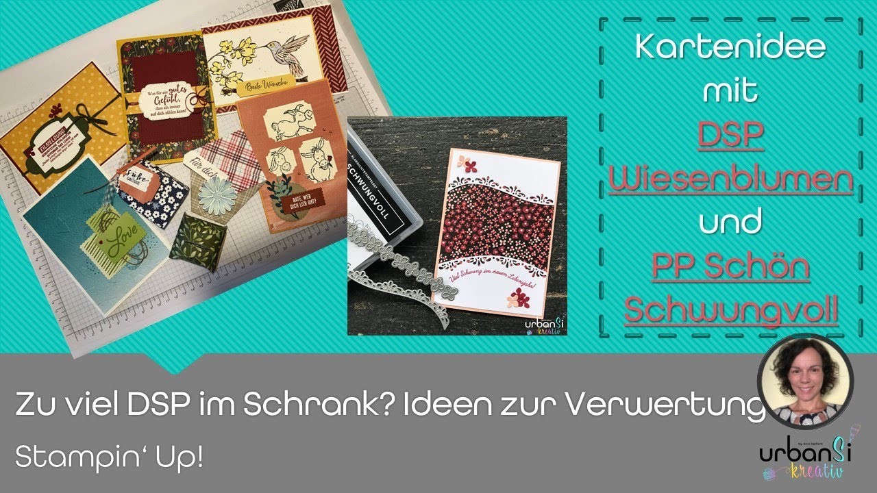 Zu viel Stampin' Up DSP im Schrank? Ideen zur Verwertung und Kartenidee "Schön Schwungvoll"