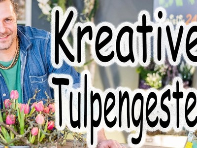 Moderne Tulpendeko | Frühlingsdeko mit Tulpen | DIY-Tulpengesteck Zinkschale im Shabby Chic | DIY