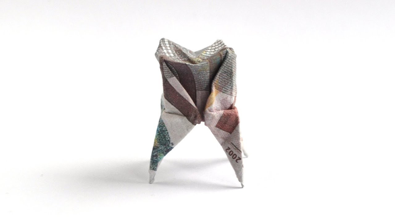 Origami ZAHN Geldgeschenk GELD FALTEN | Geschenk für Kinder | Money TOOTH | Tutorial by Euro Origami