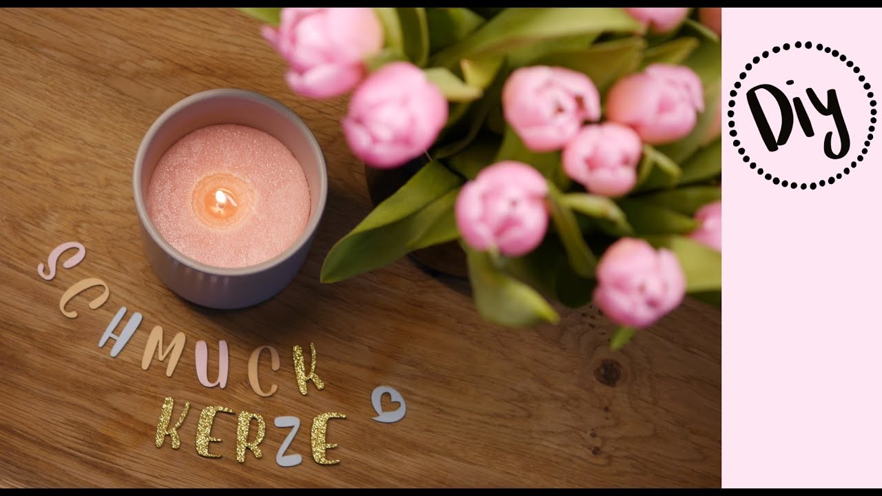 Schmuckkerze selber machen - Kerze mit Schmuck für Muttertag - Geschenkidee DIY Kerze