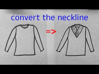 Schnittmuster verändern zu Schalkragen-V-Ausschnitt.shawl neck pattern  drafting
