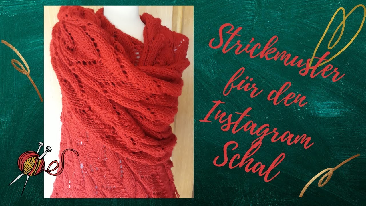 Strickmuster für den roten Instagram Schal