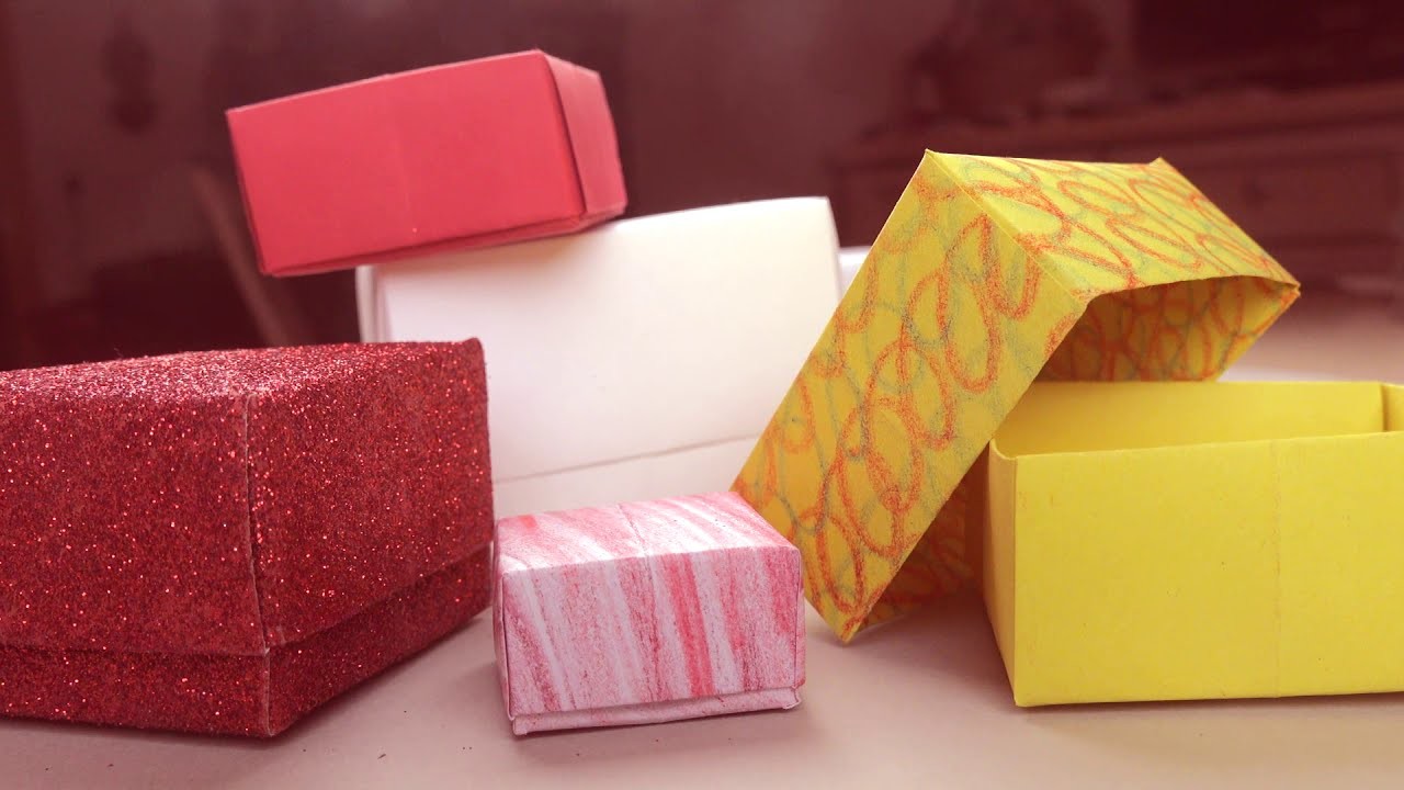 Wir falten eine Origami Schachtel aus Papier. Leicht für Kinder zum Basteln. Anleitung