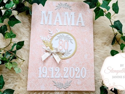 A4 Karte für Geburtstag mit Blättern und goldenen Akzenten | Stampin Up! | Stempelharmonie