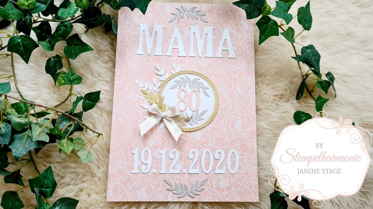 A4 Karte für Geburtstag mit Blättern und goldenen Akzenten | Stampin Up! | Stempelharmonie