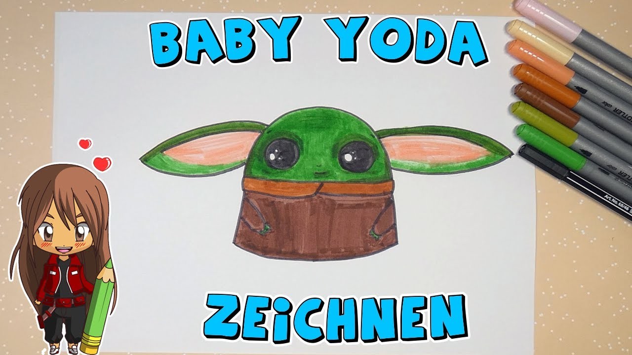 Baby Yoda einfach malen für Kinder | ab 6 Jahren | Malen mit Evi | deutsch