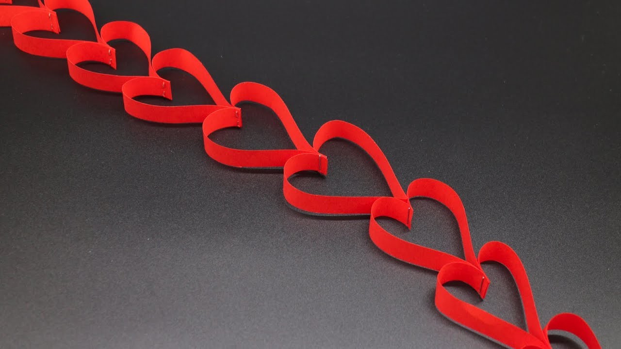 Basteln mit Papier 'Herzgirlande' für Geburtstag, Hochzeit, Muttertag & Valentinstag [W+]
