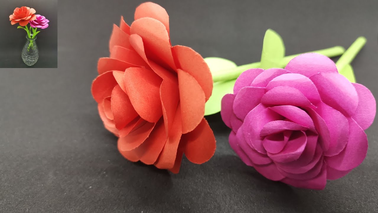 Blumen basteln mit Papier - Geschenke selber machen ???? DIY - how to make beautiful paper Rose