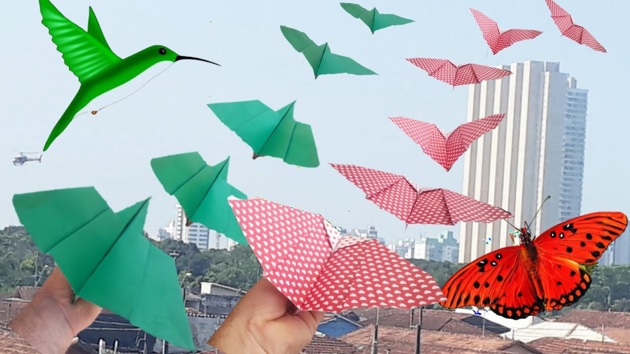 Como Fazer Um Avião de papel Morcego e Como Fazer Uma Águia De Papel. Bat Paper Airplane