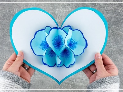 DIY Pop Up Blumenkarte basteln | Geschenkidee aus Papier