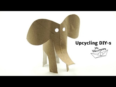 Elefant aus Klopapierrollen basteln - Upcycling DIY`s