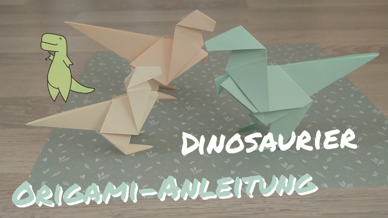 Ich lerne, einen Dinosaurier zu falten (Origami)