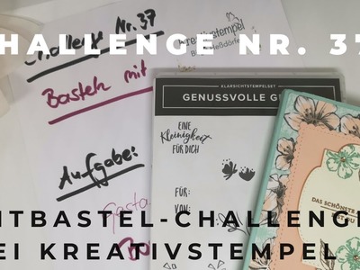 Mitbastel-Challenge Nr. 37 - Basteln mit Kreativstempel Ideen für Neujahrskarten Mitbastel-Challenge