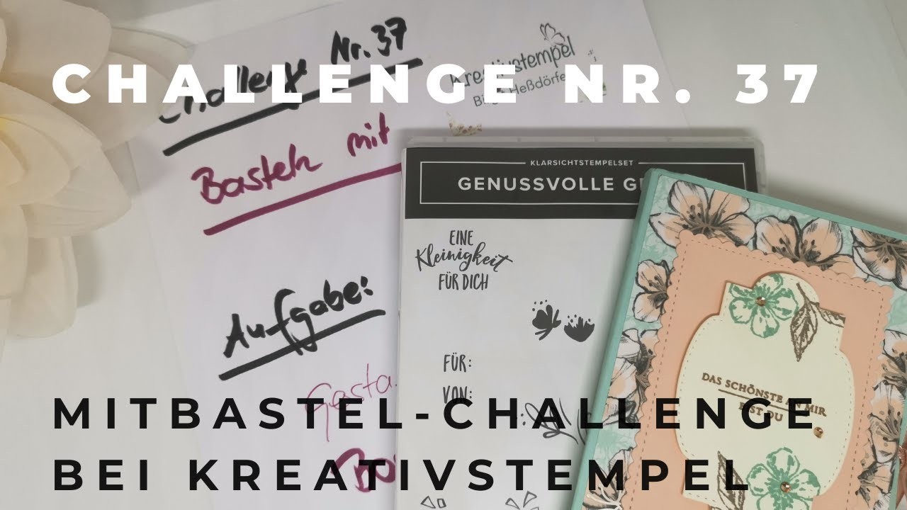 Mitbastel-Challenge Nr. 37 - Basteln mit Kreativstempel Ideen für Neujahrskarten Mitbastel-Challenge