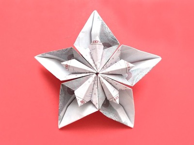 Origami BLUME IM STERN Geldgeschenk GELD FALTEN | Money FLOWER IN STAR | Tutorial by Euro Origami