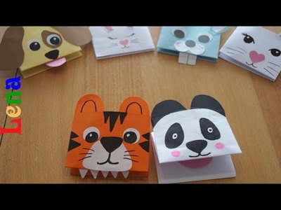 Papier Panda und Tiger basteln mit Lena ???? Paper Tiger and Panda puppet DIY ???? своими руками из бумаги