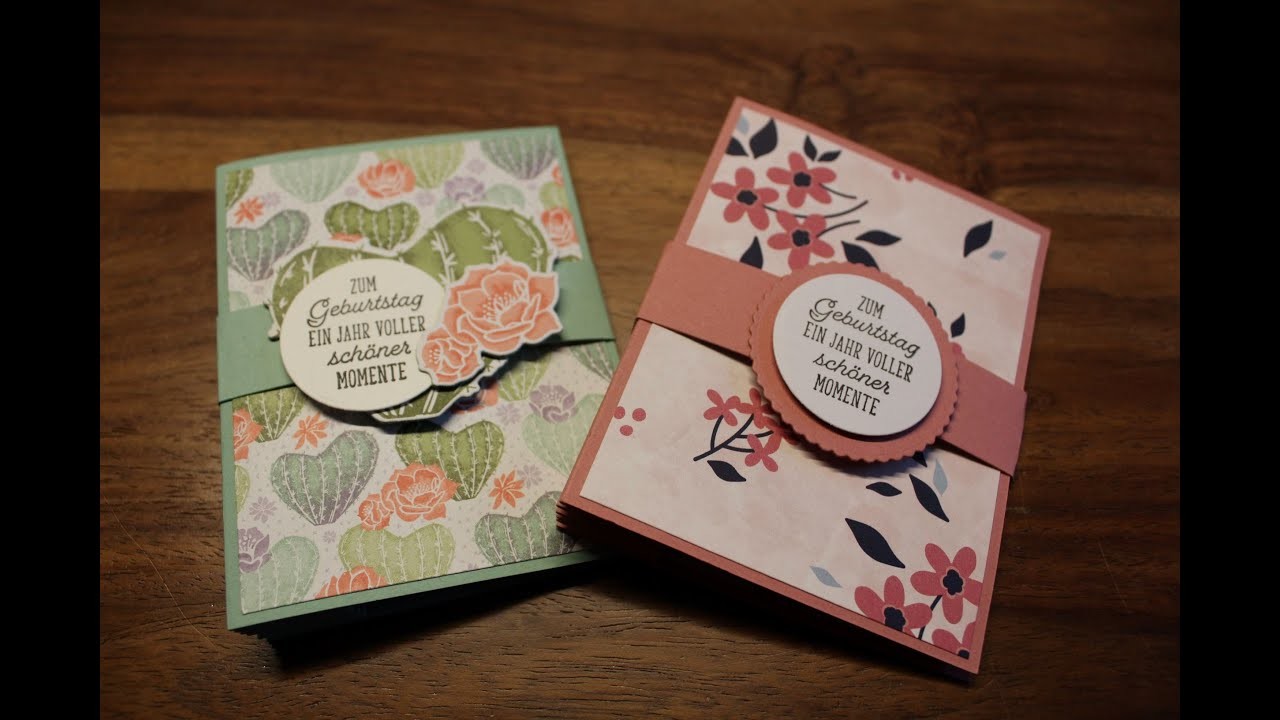 Zieharmonika Karte mit dem Produkt Medley Blühender Kaktus von Stampin`UP!